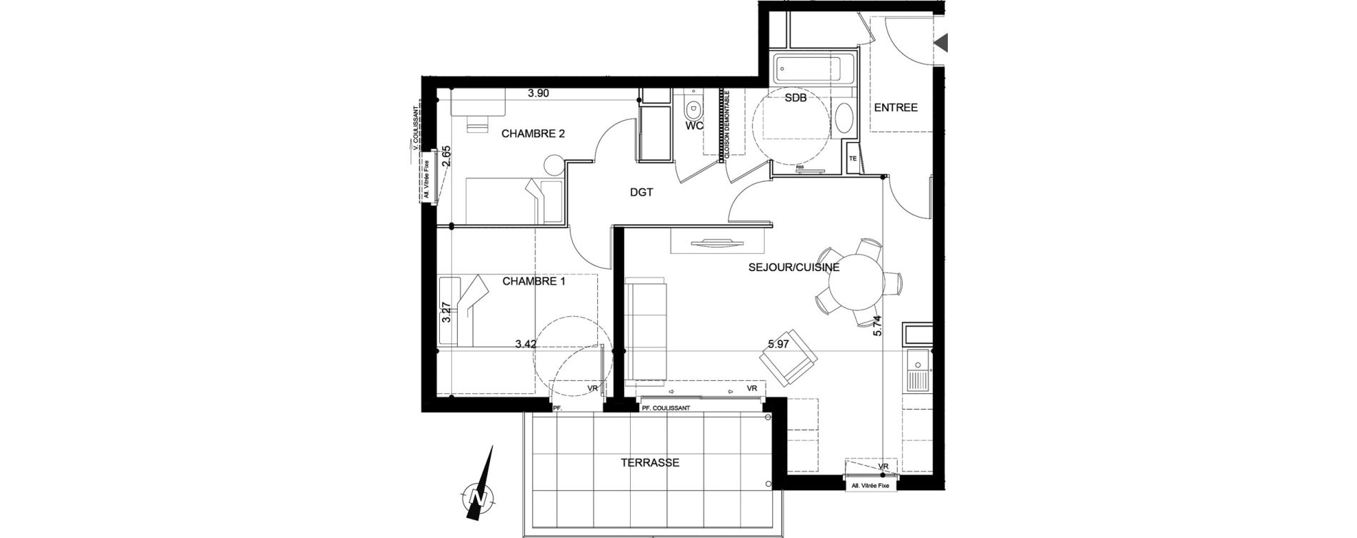 Appartement T3 de 63,21 m2 &agrave; Vallauris Centre