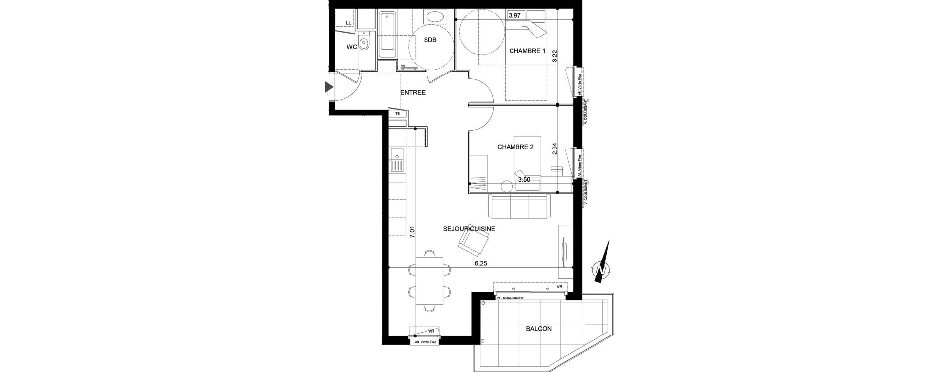 Appartement T3 de 68,18 m2 &agrave; Vallauris Centre