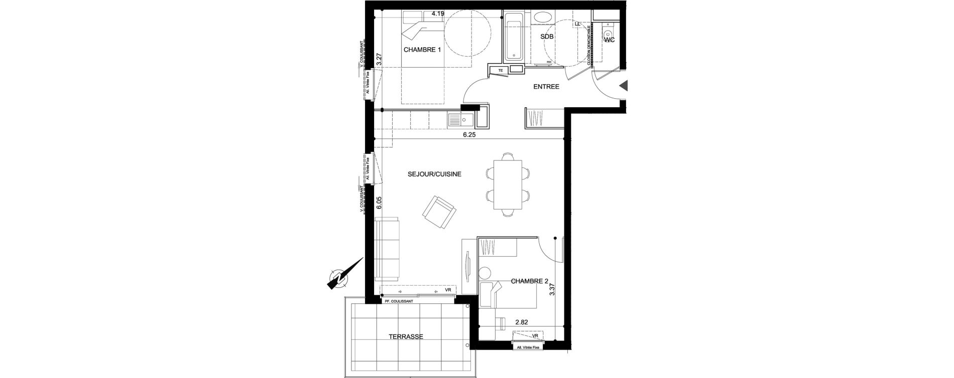 Appartement T3 de 66,53 m2 &agrave; Vallauris Centre