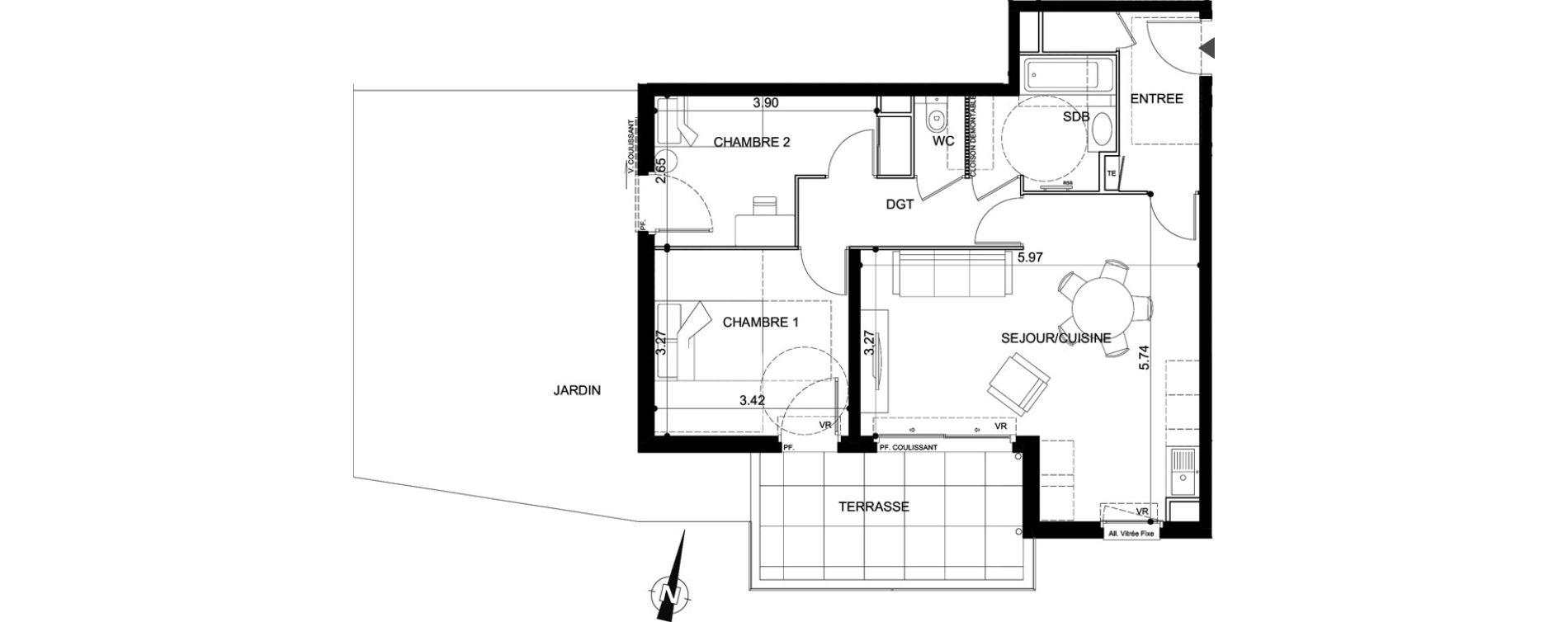 Appartement T2 de 63,24 m2 &agrave; Vallauris Centre