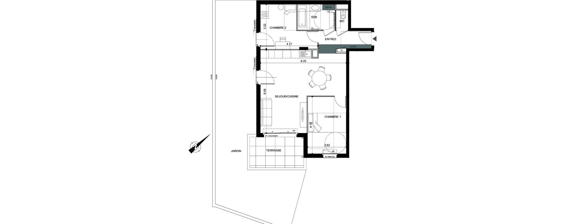 Appartement T3 de 63,44 m2 &agrave; Vallauris Centre