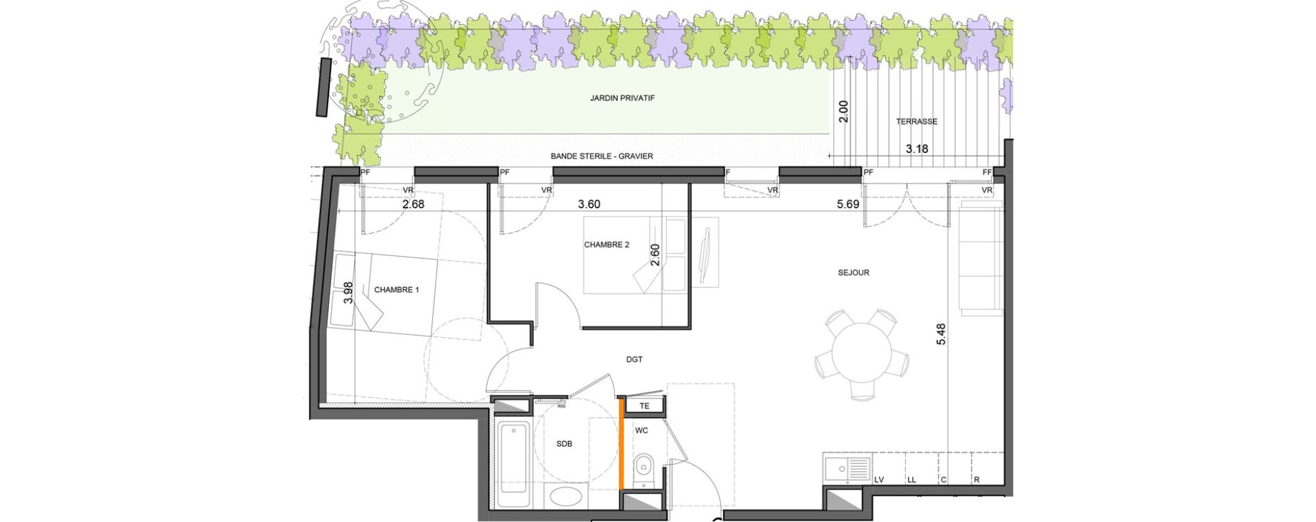 Appartement T3 de 63,58 m2 &agrave; Vallauris Gabelle - courcettes - les clos