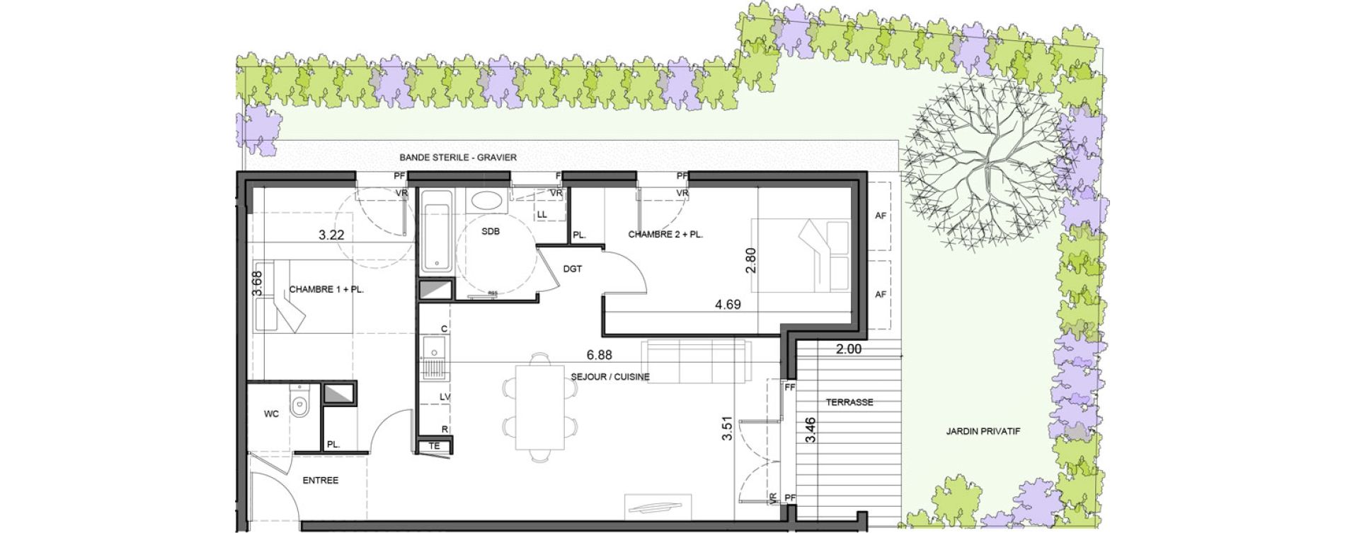 Appartement T3 de 66,07 m2 &agrave; Vallauris Gabelle - courcettes - les clos