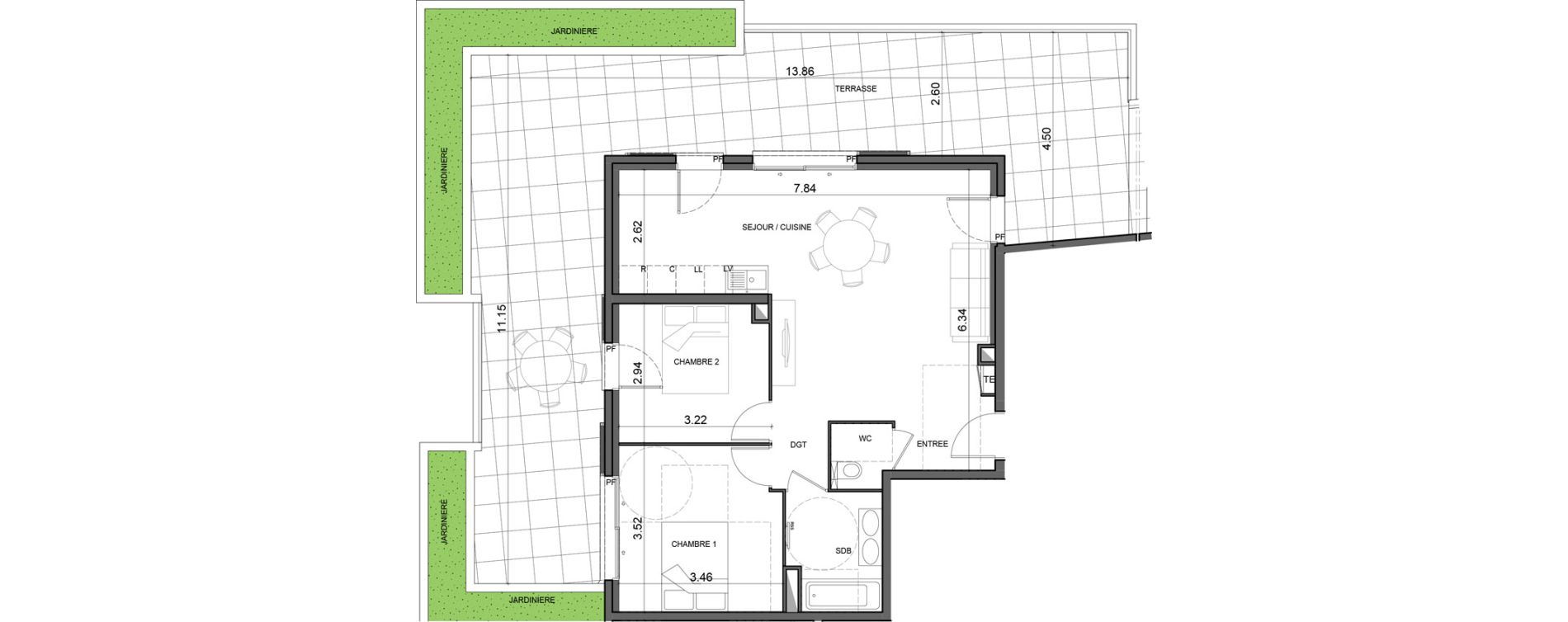 Appartement T3 de 64,32 m2 &agrave; Vallauris Gabelle - courcettes - les clos