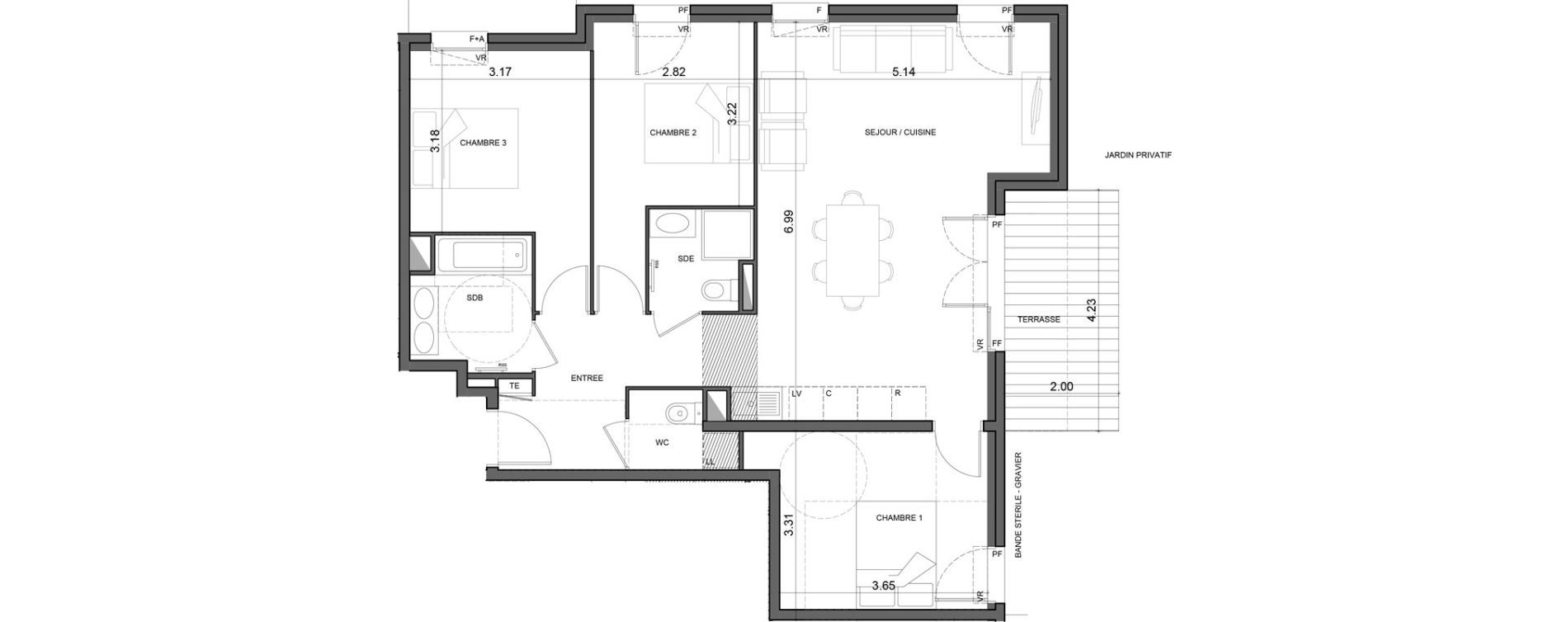 Appartement T4 de 83,63 m2 &agrave; Vallauris Gabelle - courcettes - les clos