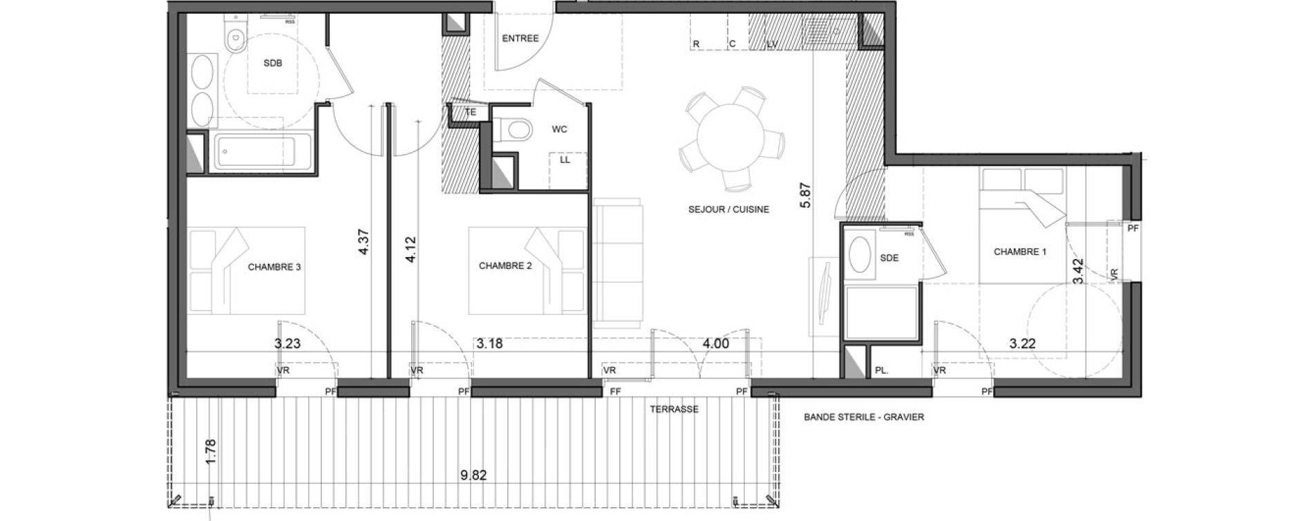 Appartement T4 de 75,81 m2 &agrave; Vallauris Gabelle - courcettes - les clos