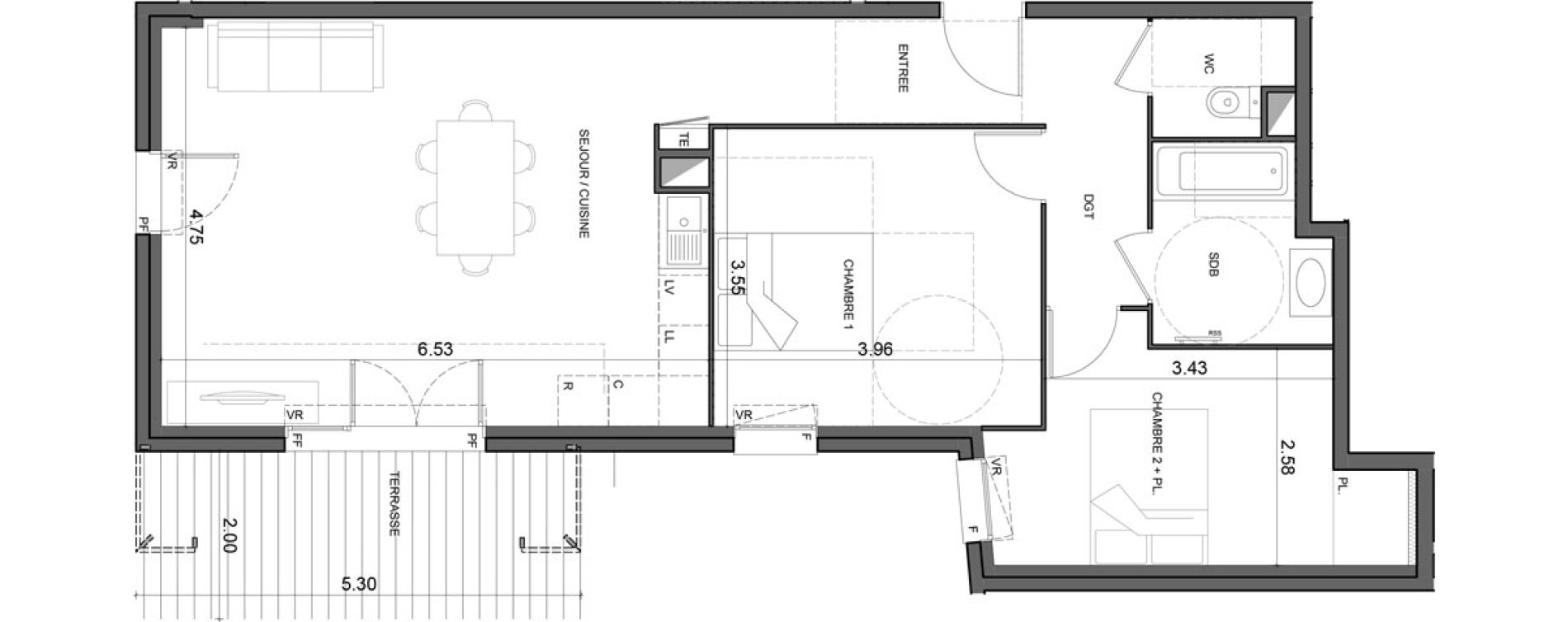 Appartement T3 de 72,83 m2 &agrave; Vallauris Gabelle - courcettes - les clos