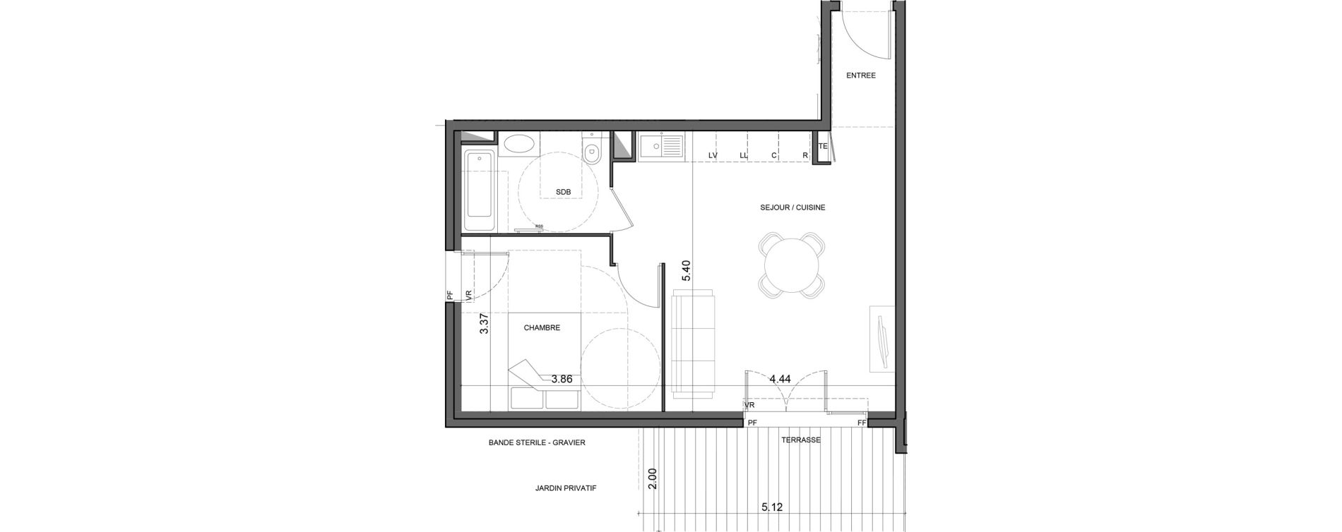 Appartement T2 de 46,81 m2 &agrave; Vallauris Gabelle - courcettes - les clos