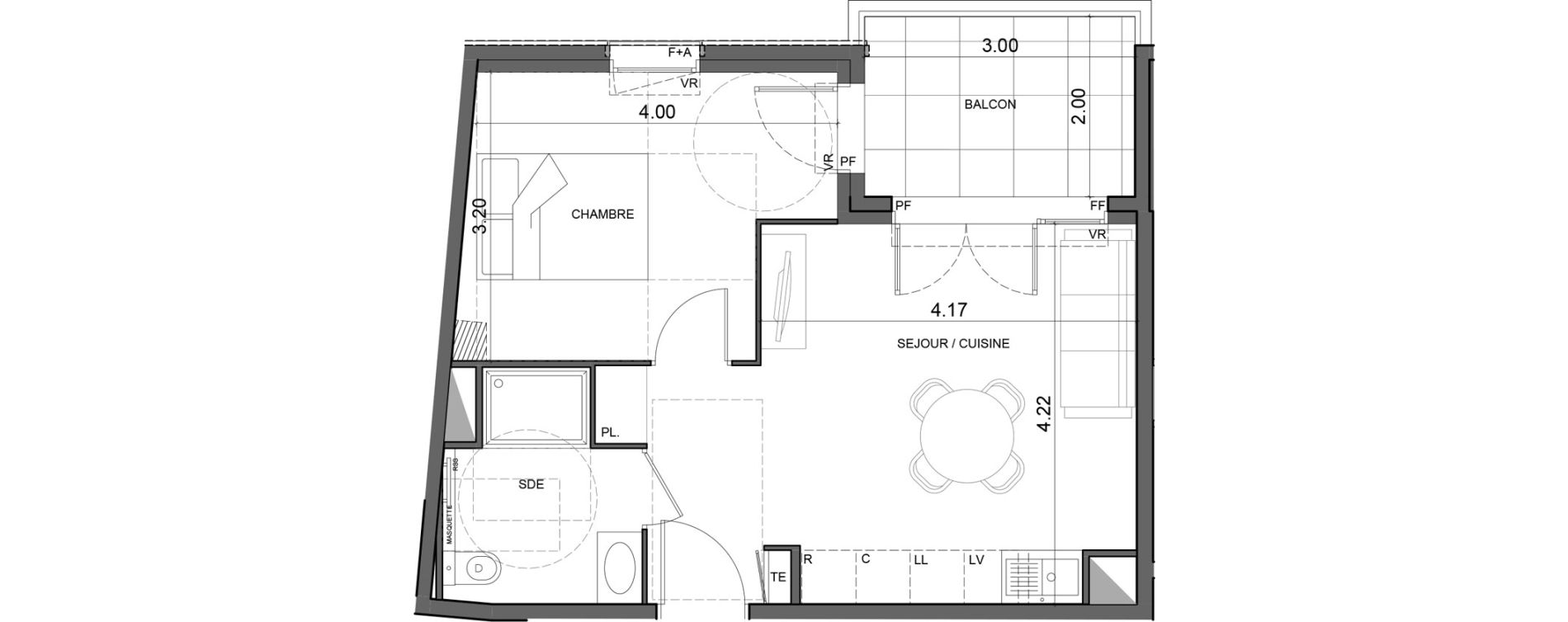 Appartement T2 de 37,56 m2 &agrave; Vallauris Gabelle - courcettes - les clos