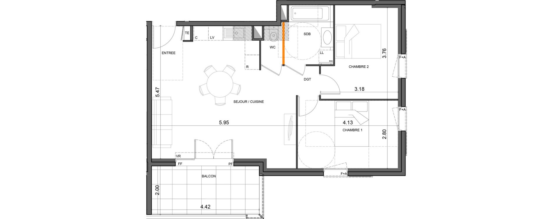 Appartement T3 de 59,91 m2 &agrave; Vallauris Gabelle - courcettes - les clos