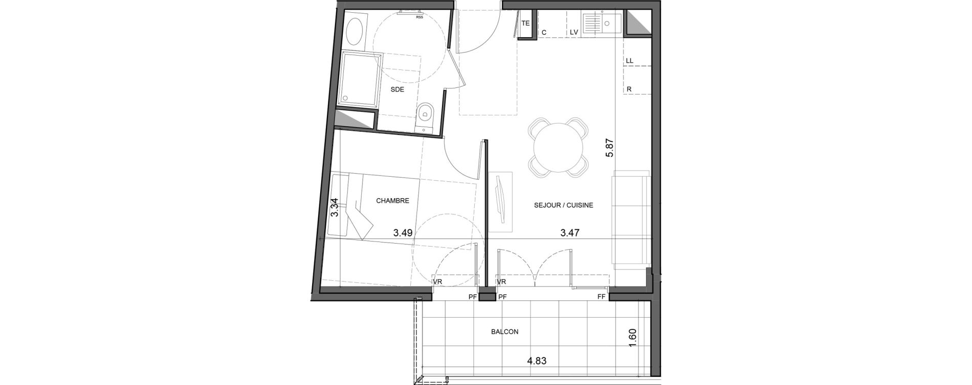 Appartement T2 de 38,12 m2 &agrave; Vallauris Gabelle - courcettes - les clos