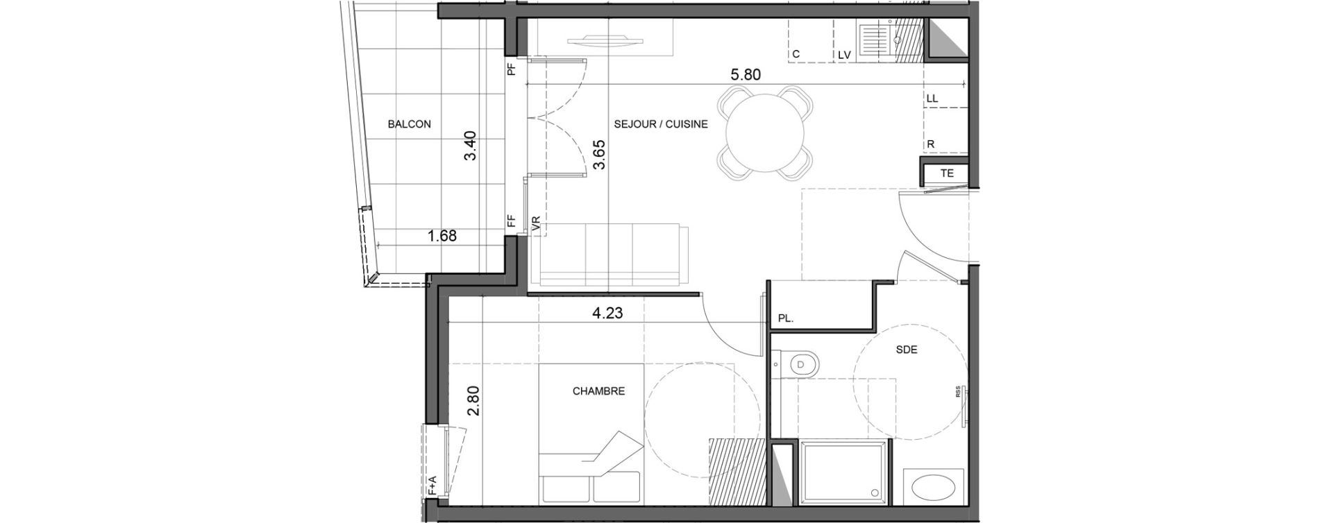 Appartement T2 de 39,73 m2 &agrave; Vallauris Gabelle - courcettes - les clos