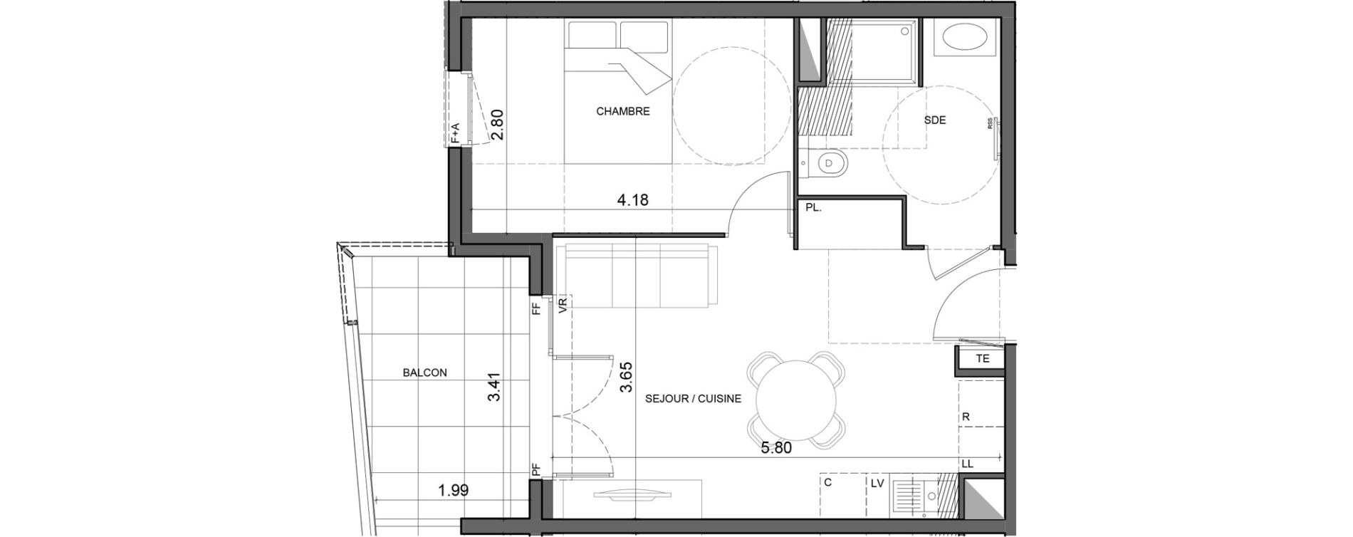 Appartement T2 de 39,58 m2 &agrave; Vallauris Gabelle - courcettes - les clos