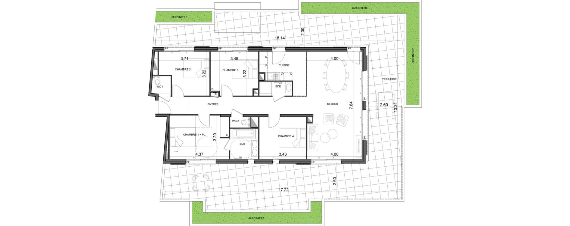 Appartement T5 de 109,27 m2 &agrave; Vallauris Gabelle - courcettes - les clos