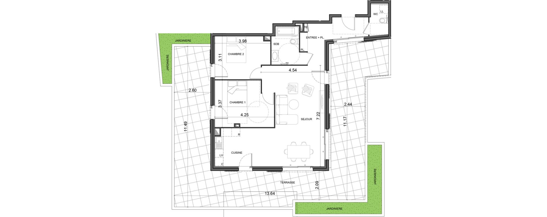 Appartement T4 de 81,45 m2 &agrave; Vallauris Gabelle - courcettes - les clos