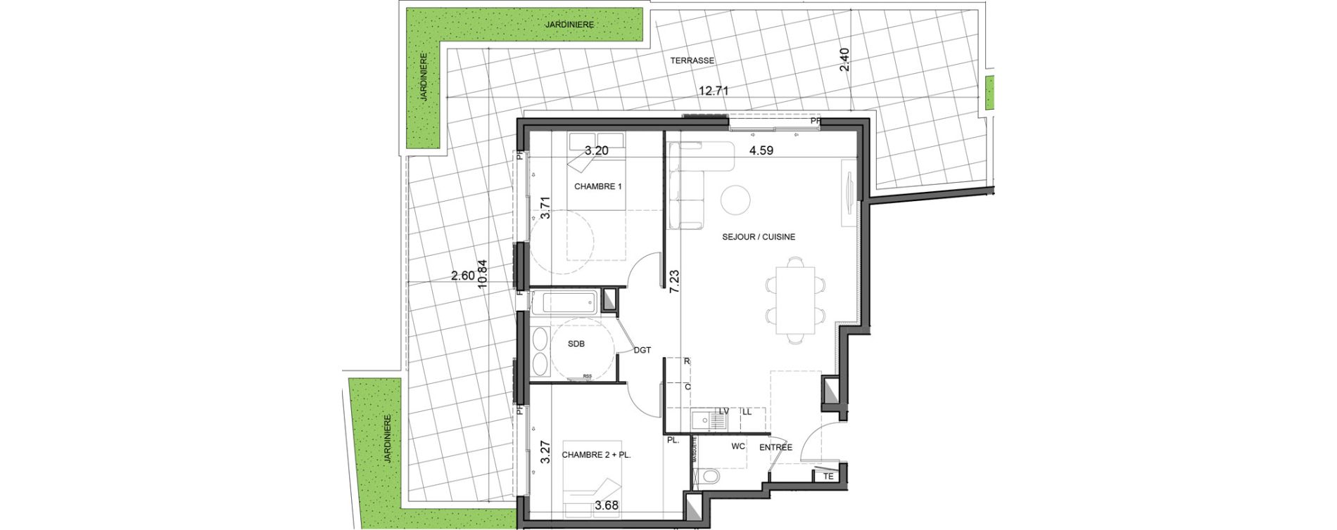 Appartement T3 de 66,25 m2 &agrave; Vallauris Gabelle - courcettes - les clos