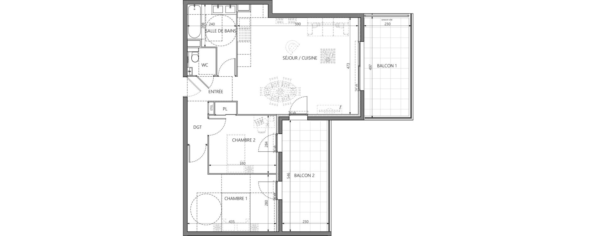 Appartement T3 de 65,23 m2 &agrave; Vallauris Golfe juan