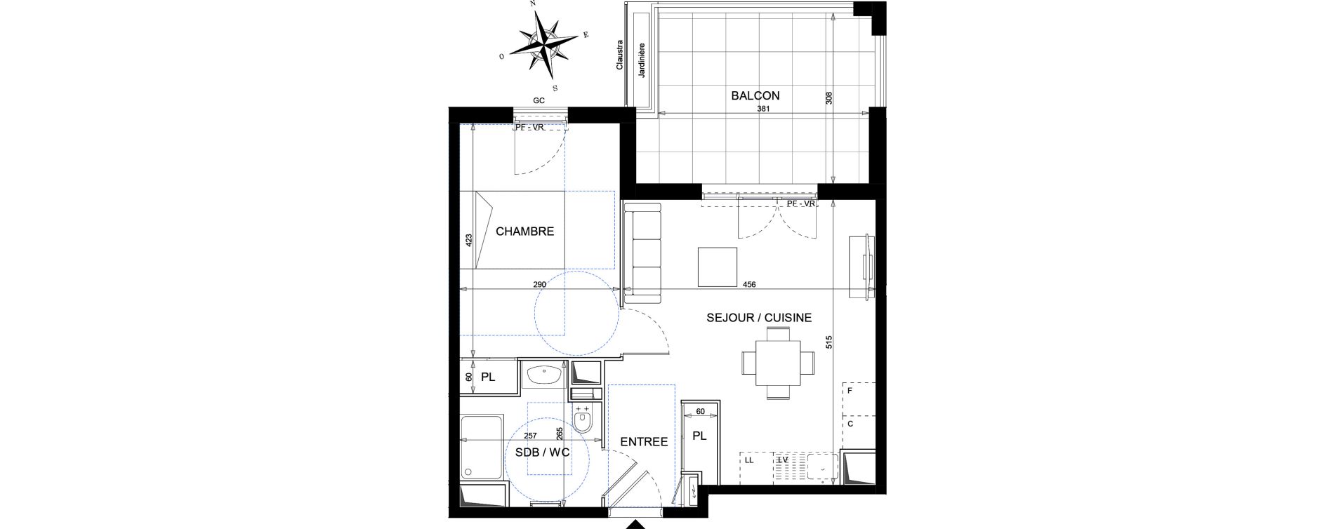 Appartement T2 de 42,20 m2 à Vallauris Golfe juan