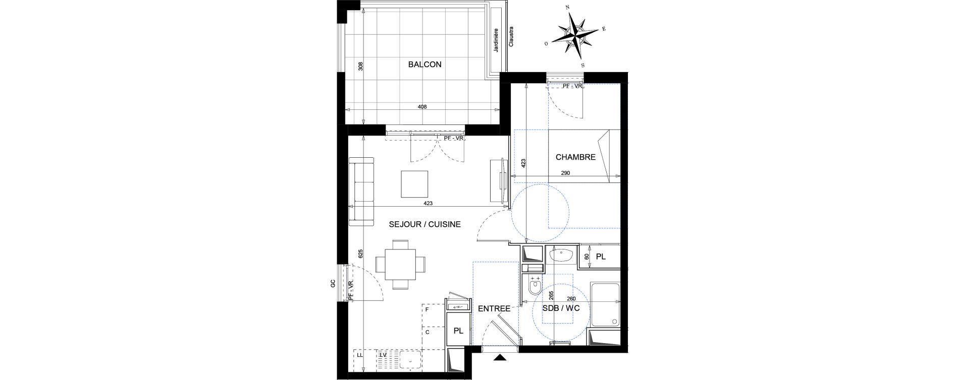 Appartement T2 de 43,89 m2 &agrave; Vallauris Golfe juan