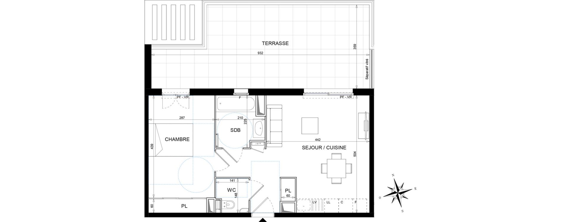 Appartement T2 de 45,37 m2 &agrave; Vallauris Golfe juan