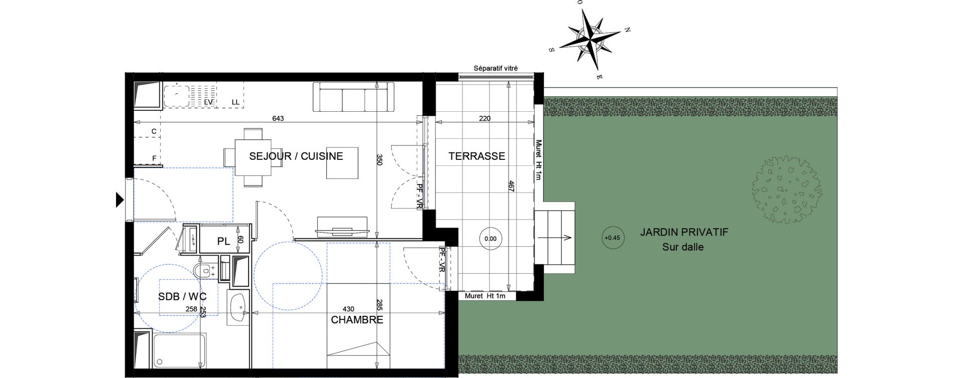 Appartement T2 de 40,52 m2 à Vallauris Golfe juan
