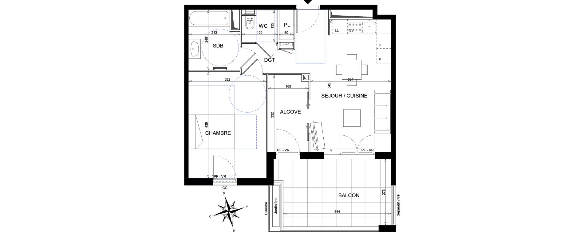 Appartement T2 de 49,38 m2 à Vallauris Golfe juan