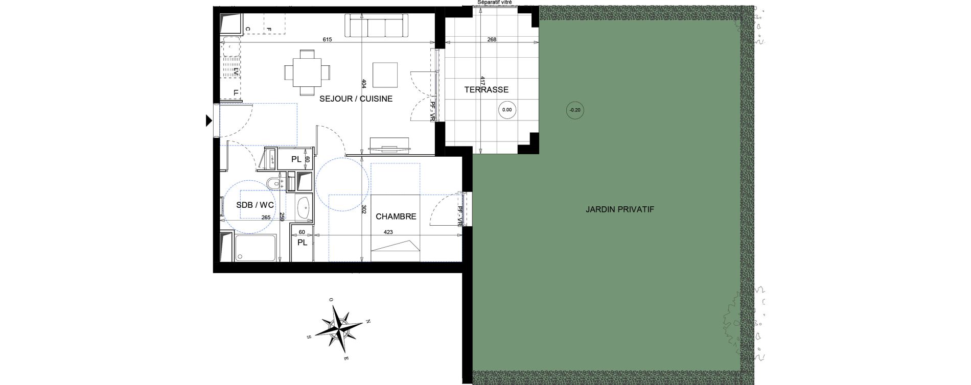 Appartement T2 de 43,93 m2 &agrave; Vallauris Golfe juan