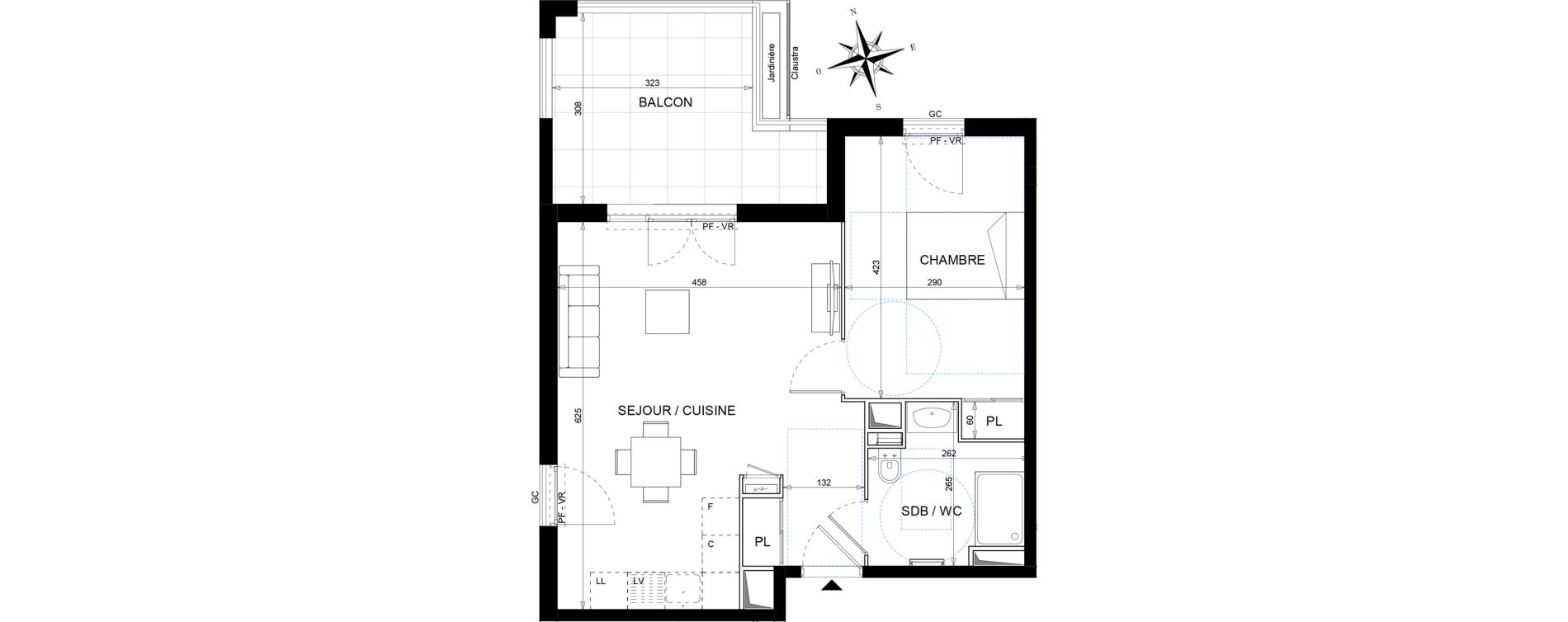 Appartement T2 de 46,23 m2 &agrave; Vallauris Golfe juan