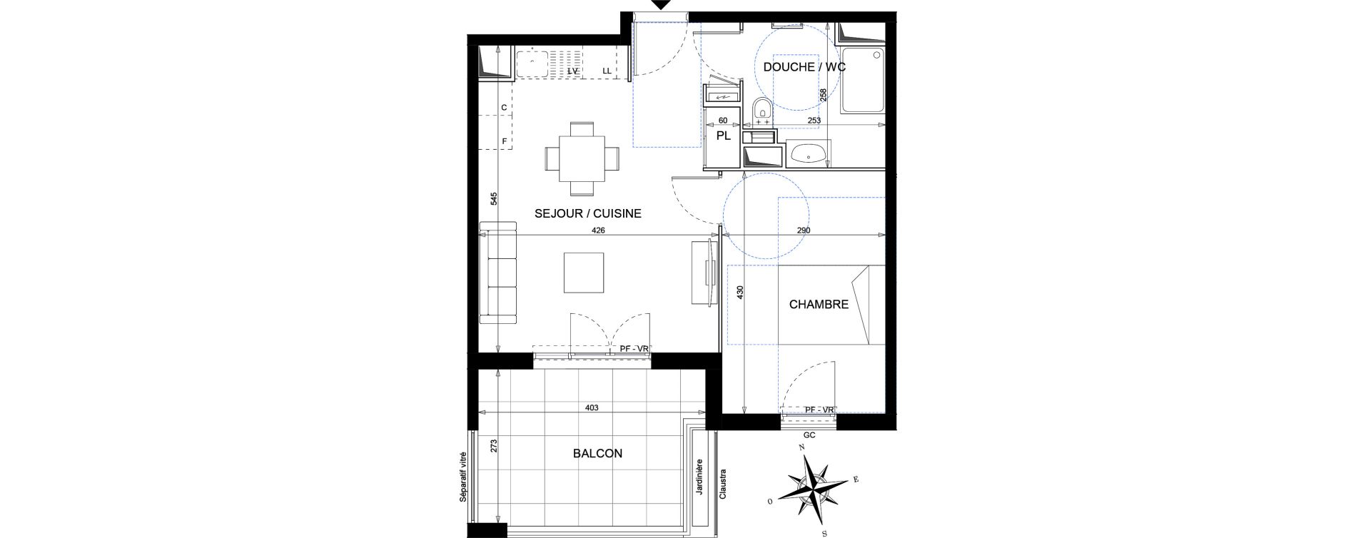 Appartement T2 de 42,14 m2 à Vallauris Golfe juan