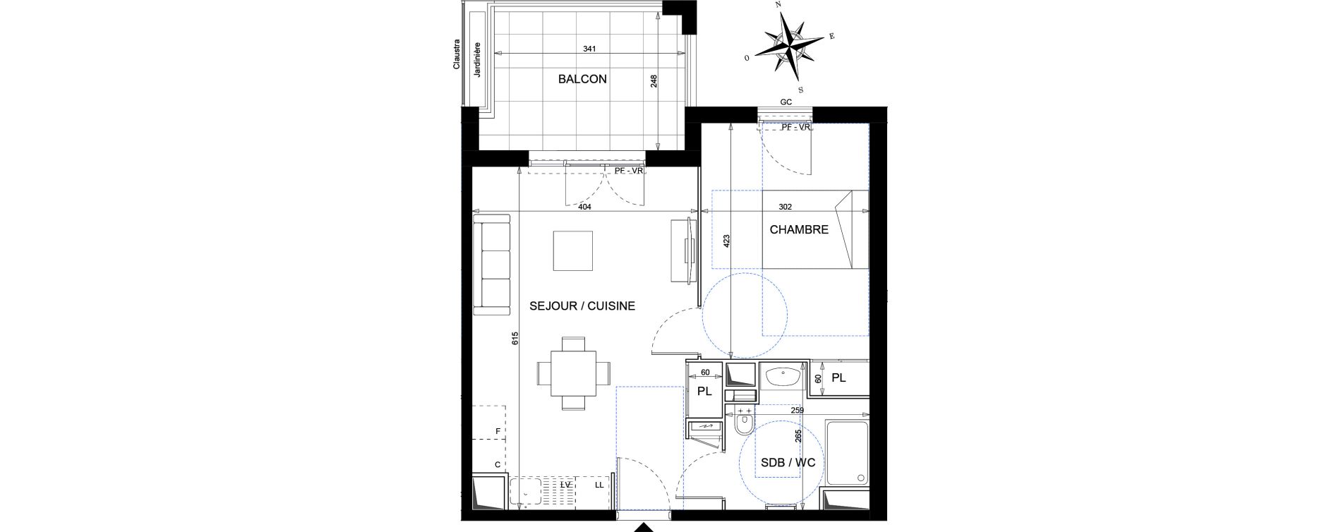 Appartement T2 de 43,94 m2 &agrave; Vallauris Golfe juan