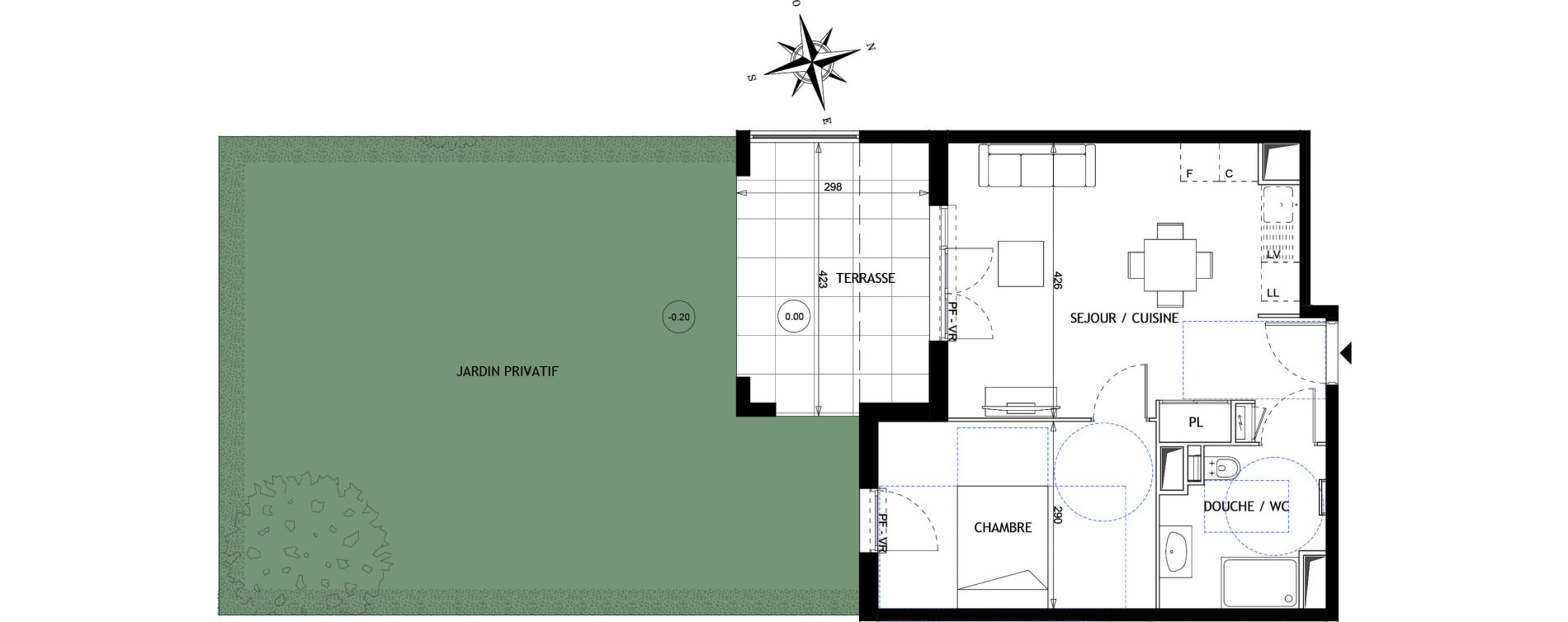 Appartement T2 de 42,16 m2 &agrave; Vallauris Golfe juan
