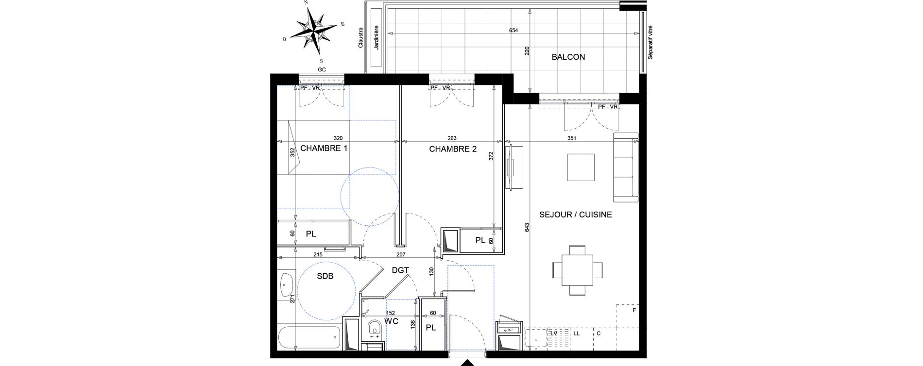 Appartement T3 de 60,88 m2 &agrave; Vallauris Golfe juan