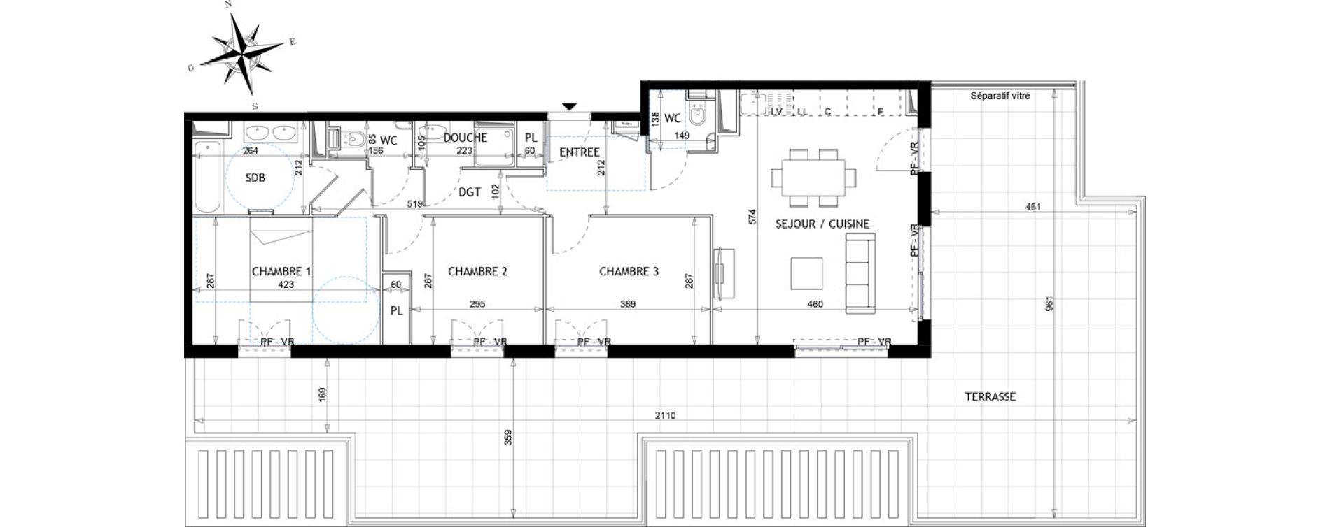 Appartement T4 de 82,15 m2 &agrave; Vallauris Golfe juan