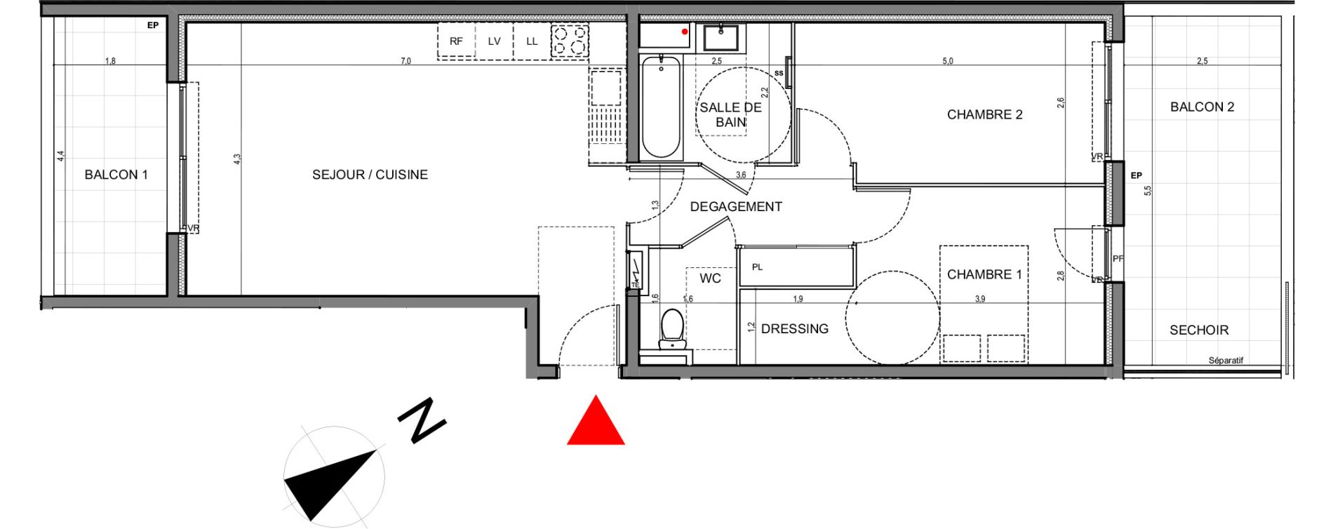 Appartement T3 de 71,00 m2 &agrave; Vallauris Centre