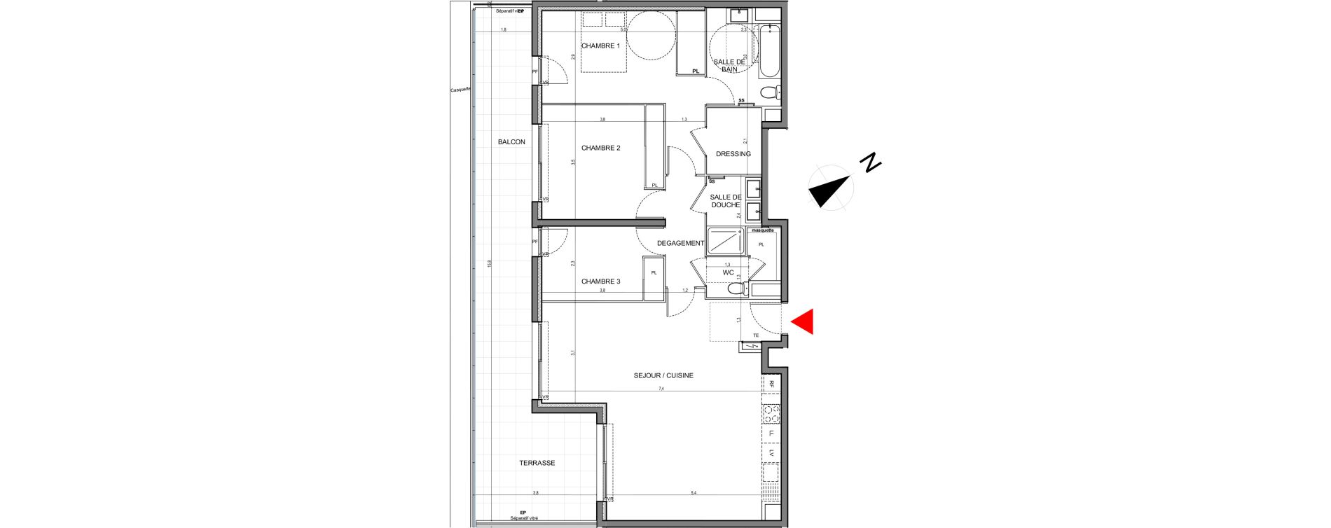 Appartement T4 de 103,00 m2 &agrave; Vallauris Centre