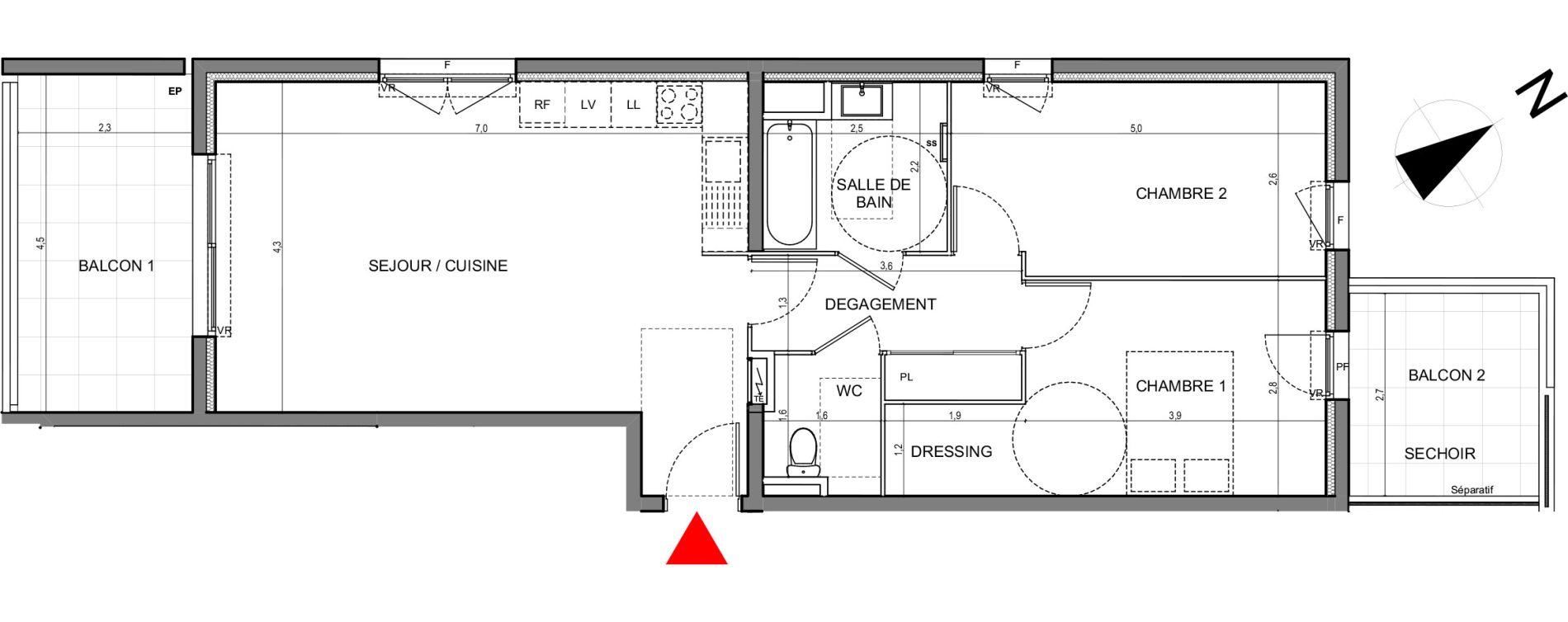 Appartement T3 de 71,00 m2 &agrave; Vallauris Centre