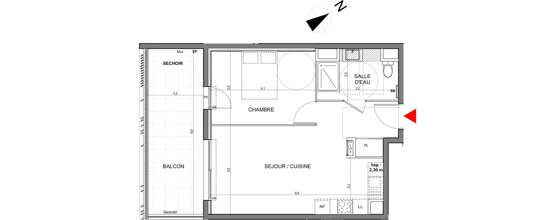 Appartement T2 de 45,00 m2 &agrave; Vallauris Centre