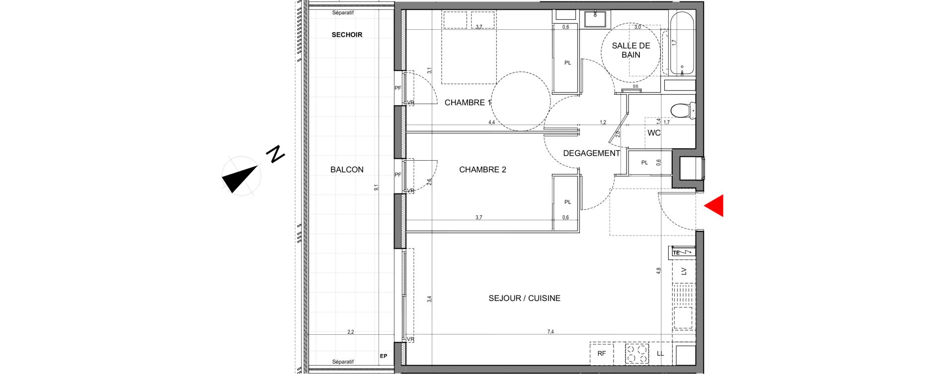 Appartement T3 de 63,00 m2 &agrave; Vallauris Centre