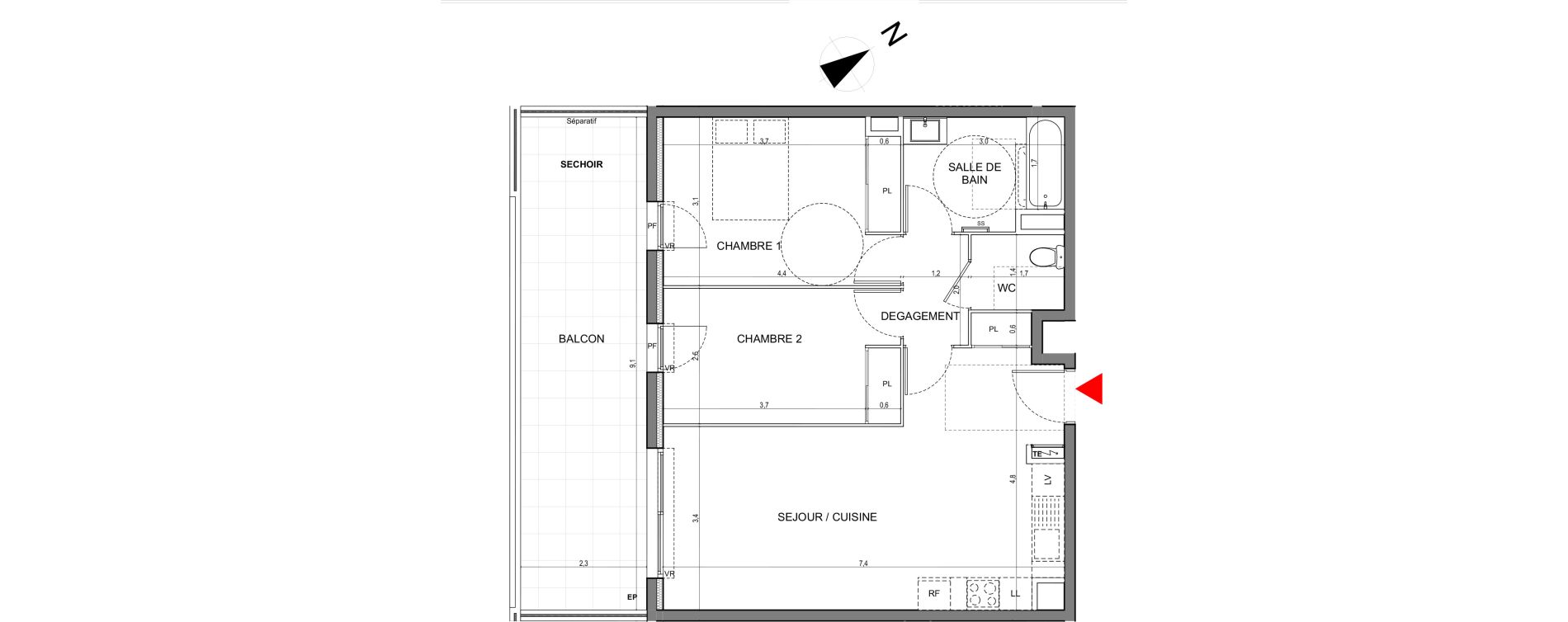 Appartement T3 de 63,00 m2 &agrave; Vallauris Centre