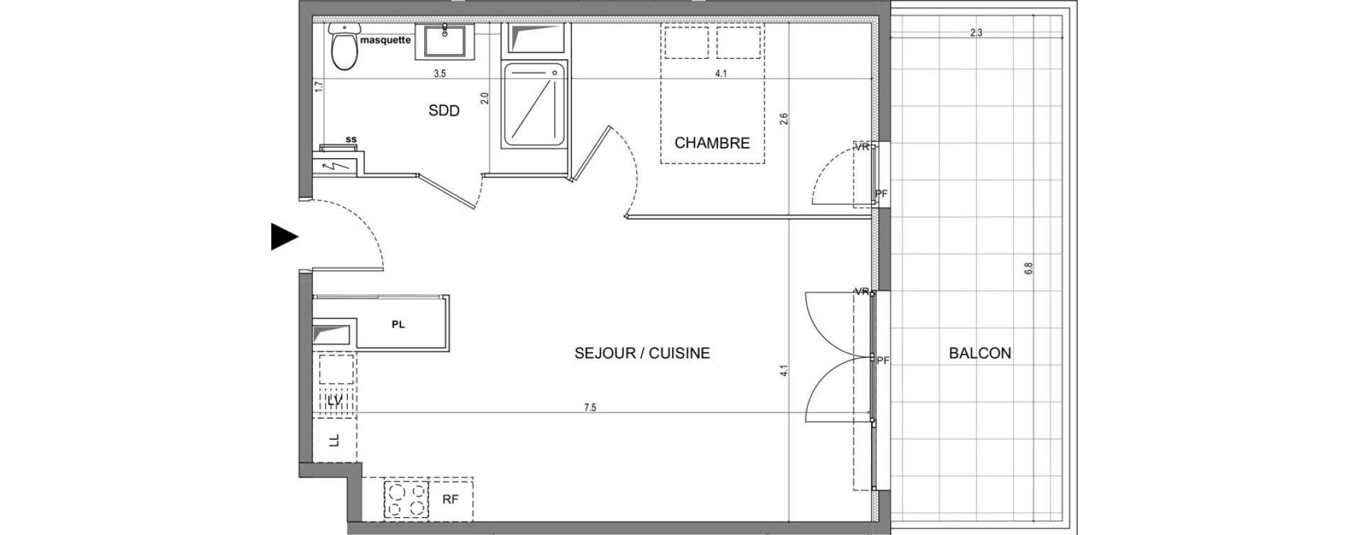 Appartement T2 de 48,00 m2 &agrave; Vallauris Centre