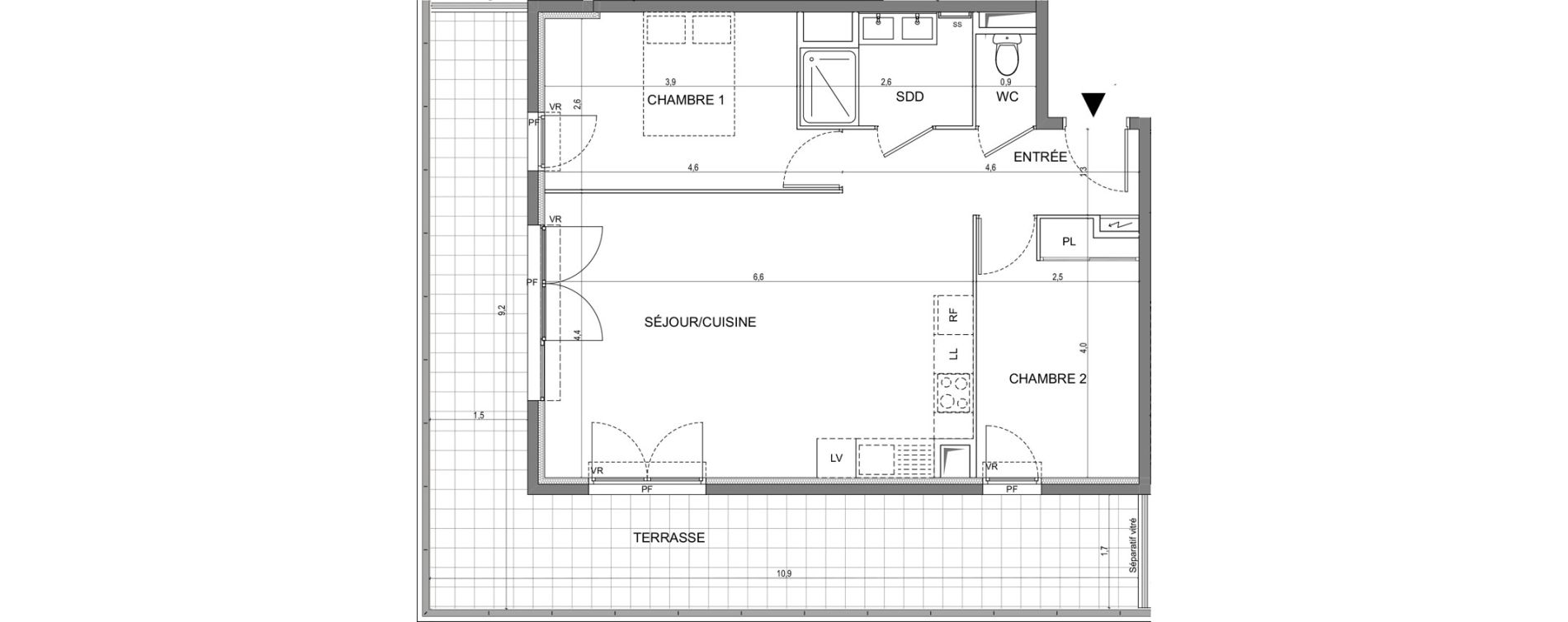 Appartement T3 de 60,00 m2 &agrave; Vallauris Centre