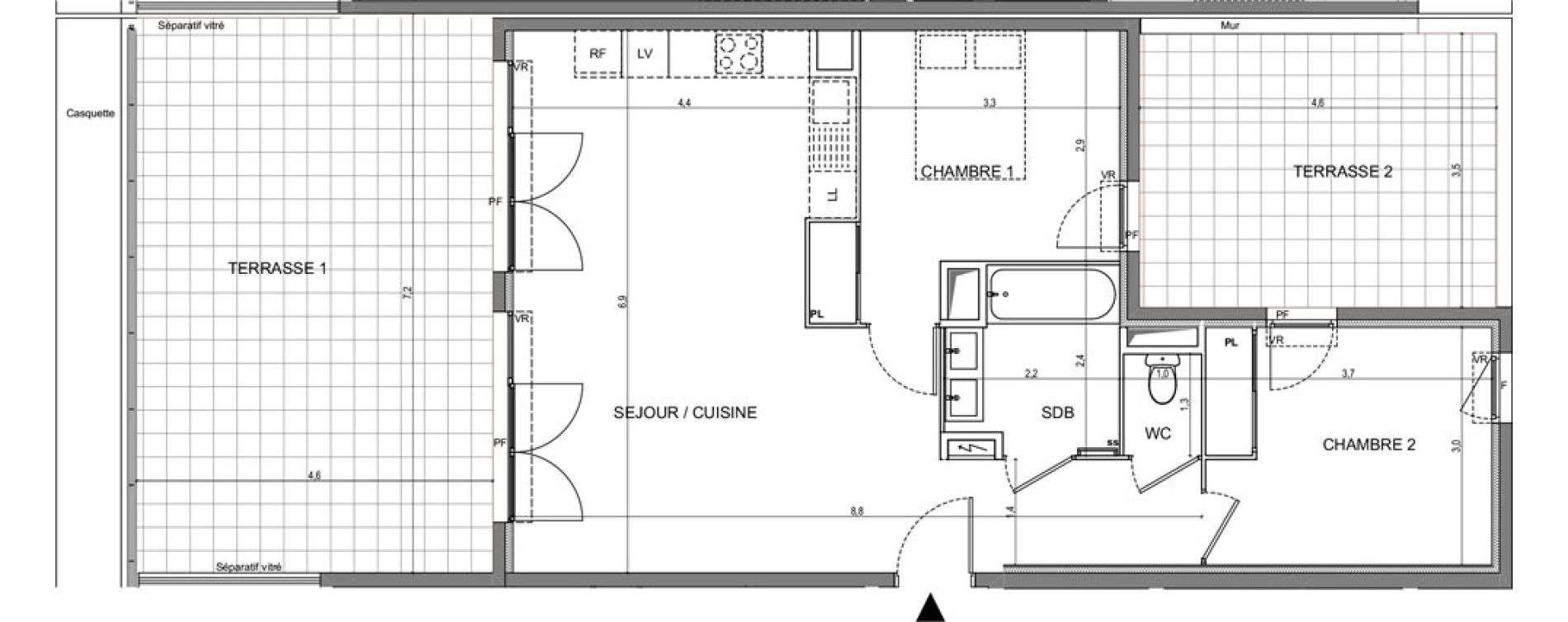 Appartement T3 de 65,00 m2 &agrave; Vallauris Centre