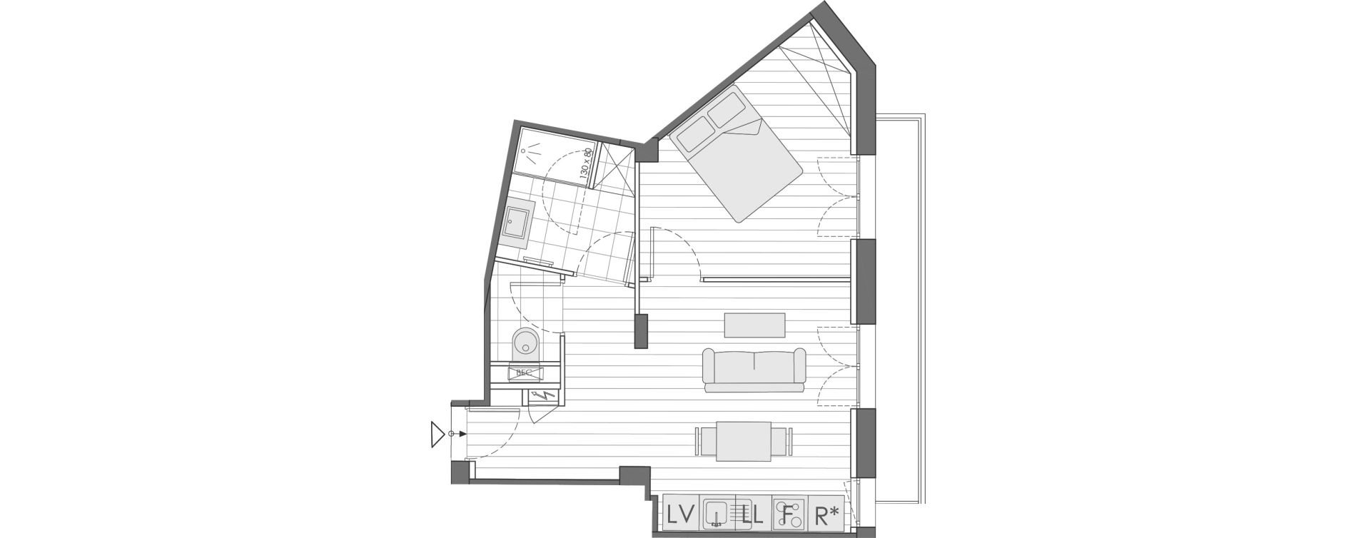 Appartement T2 de 37,40 m2 &agrave; Vallauris Centre