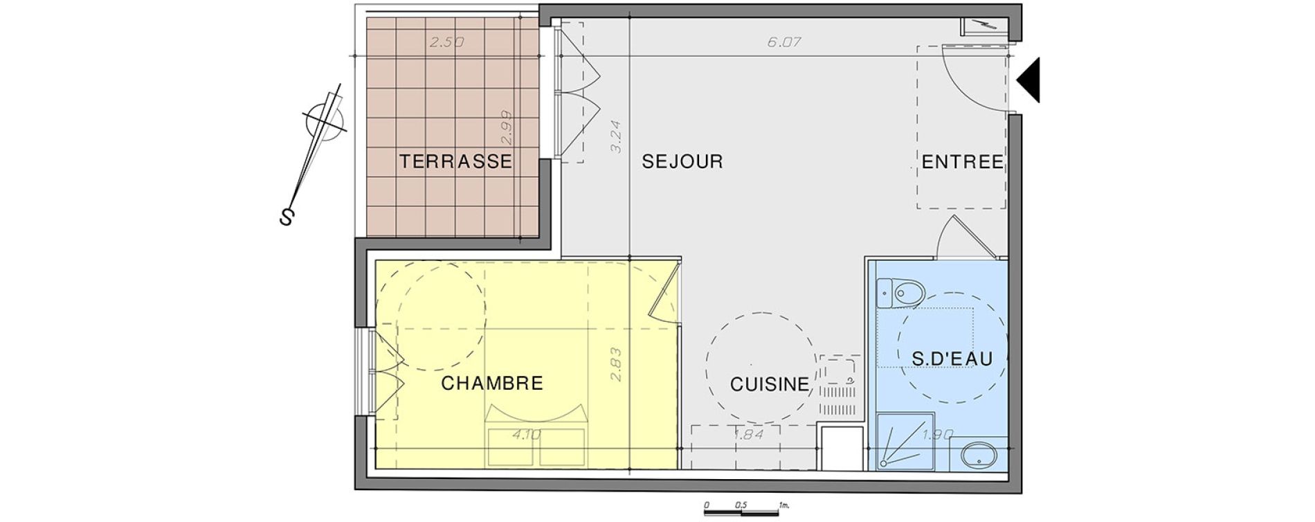 Appartement T2 de 43,55 m2 &agrave; Vallauris Centre