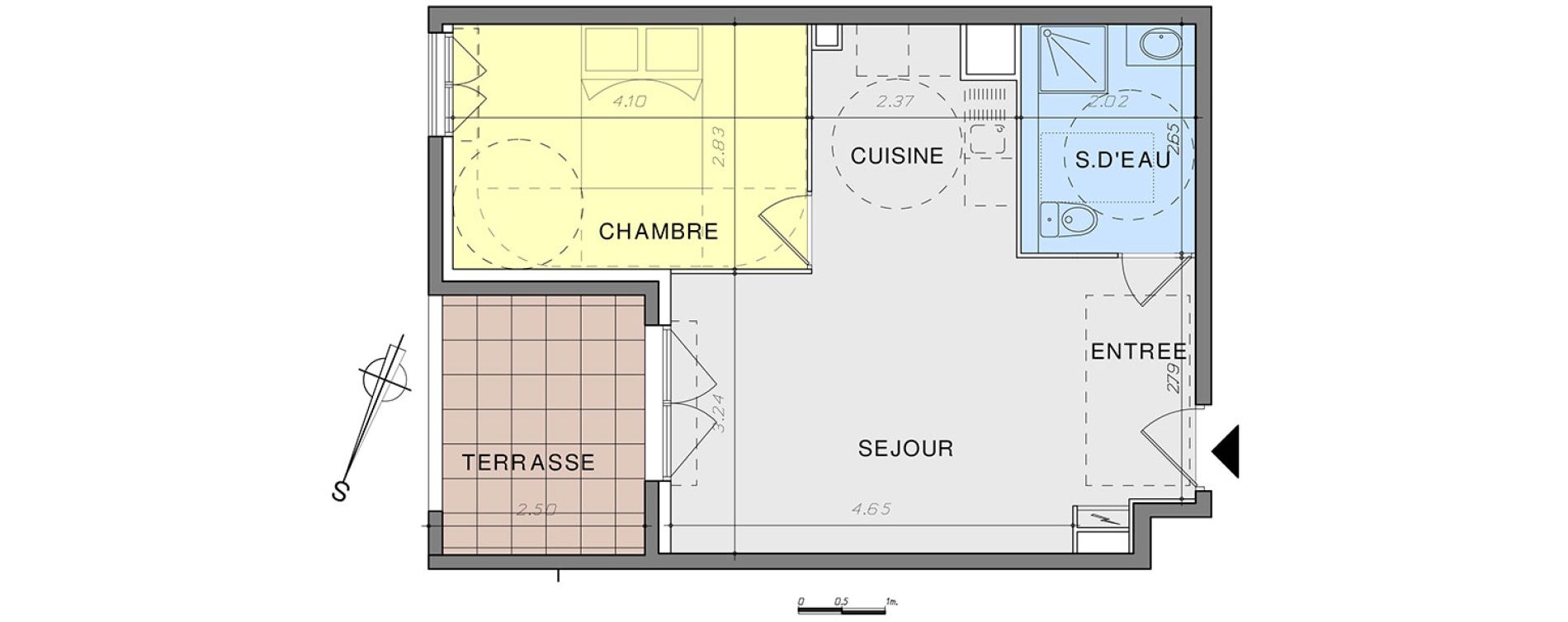 Appartement T2 de 42,65 m2 &agrave; Vallauris Centre