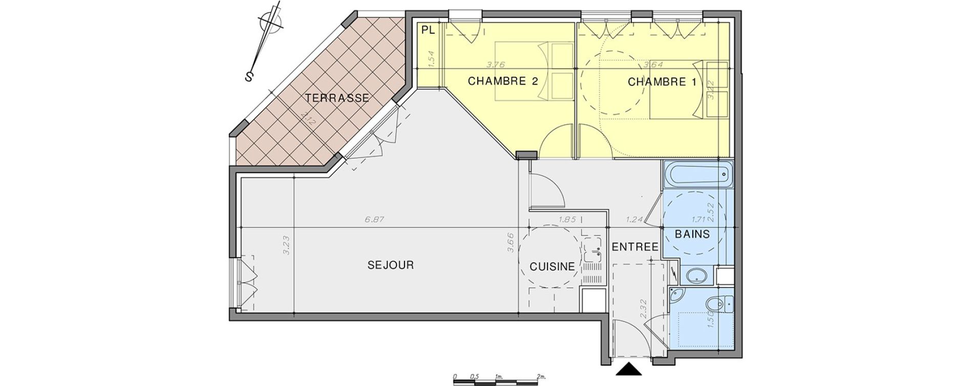 Appartement T3 de 68,85 m2 &agrave; Vallauris Centre