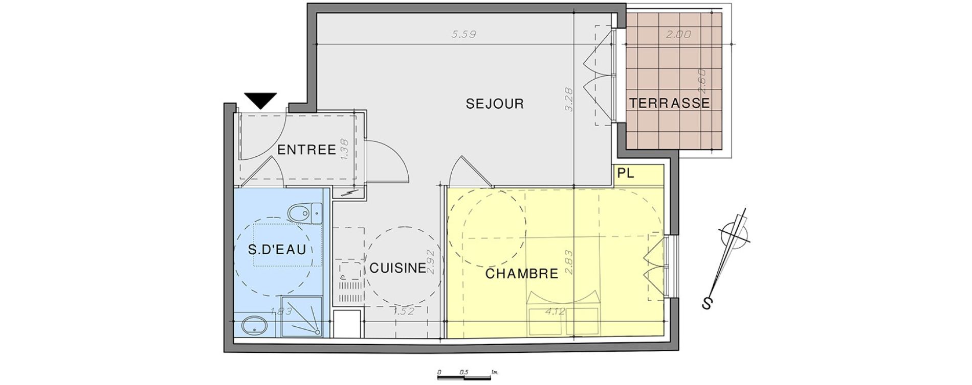 Appartement T2 de 43,45 m2 &agrave; Vallauris Centre