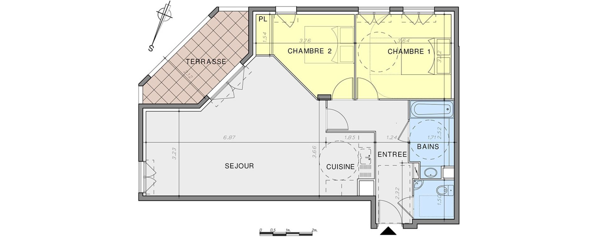 Appartement T3 de 68,85 m2 &agrave; Vallauris Centre