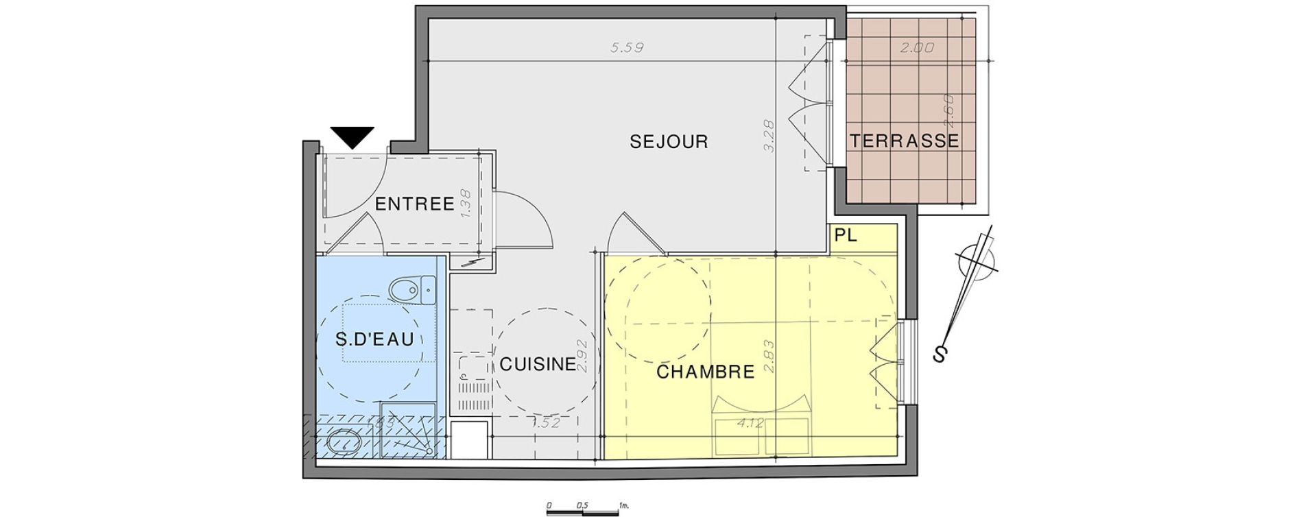 Appartement T2 de 43,45 m2 &agrave; Vallauris Centre