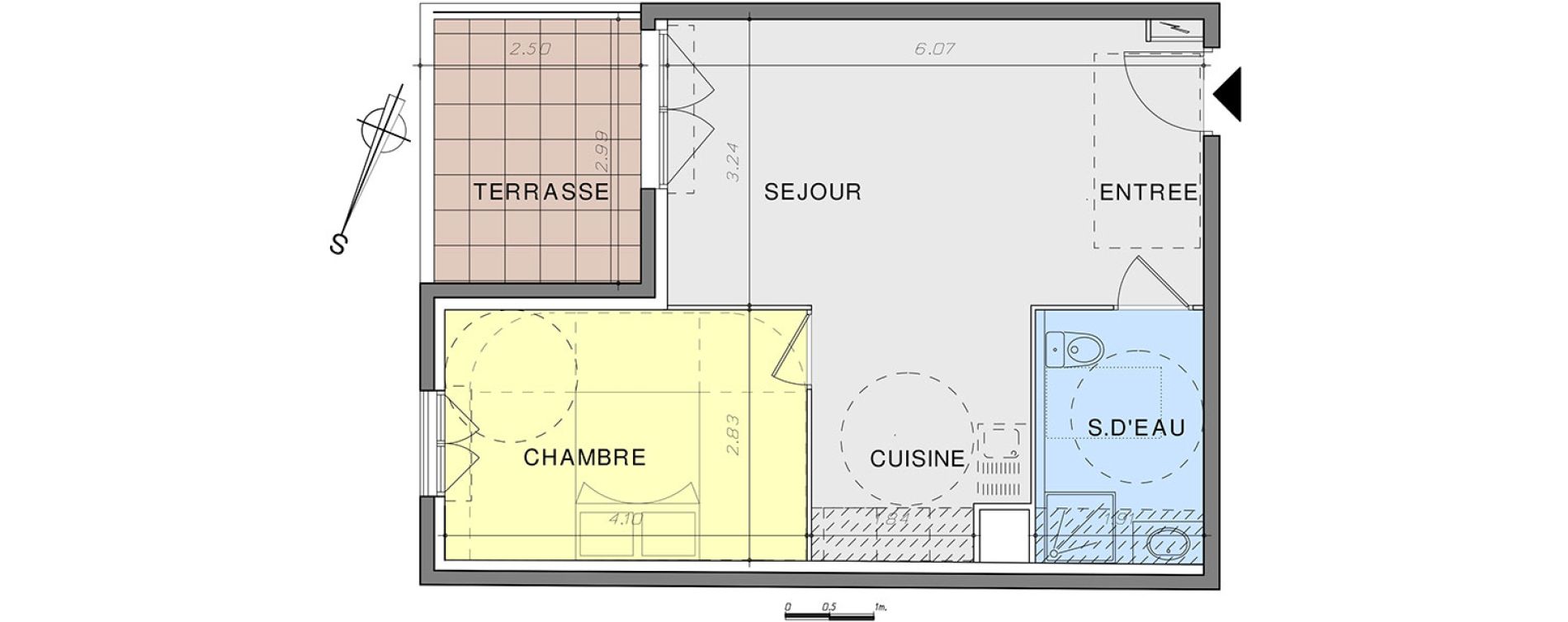 Appartement T2 de 43,55 m2 &agrave; Vallauris Centre